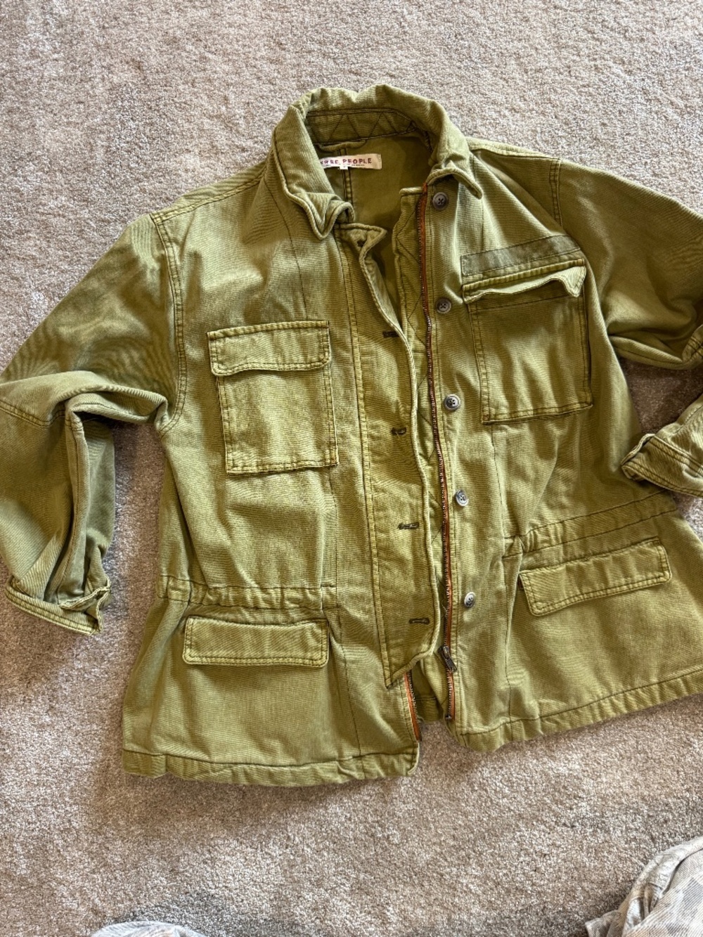 free people green utility jacket
